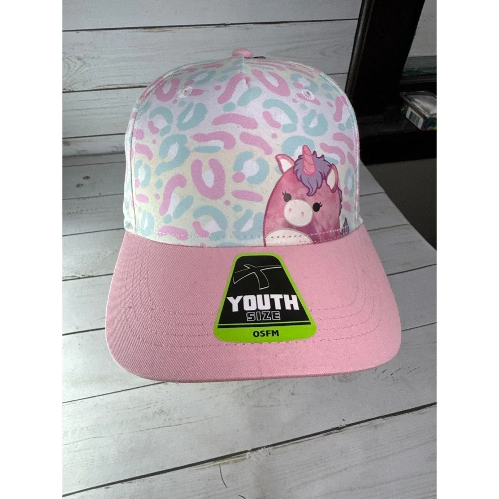 Squishmallows Lola Unicorn Youth Snapback Hat OSFM Pink NWT‎ Kids Cap